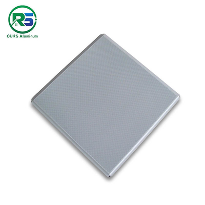 0.7mm Thickness Lay In Metal Ceiling Tiles Standard Hollow CNC Perforated Pattern